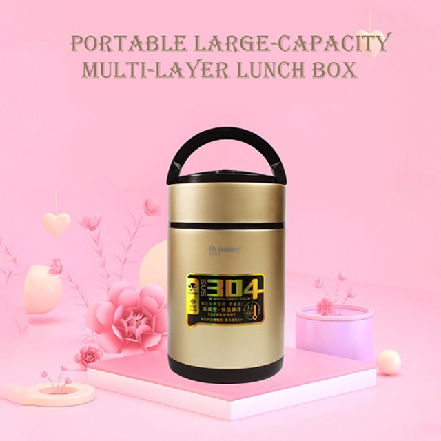 1 Portable Insulated Lunch Box 304 Stainless Steel Vacuum